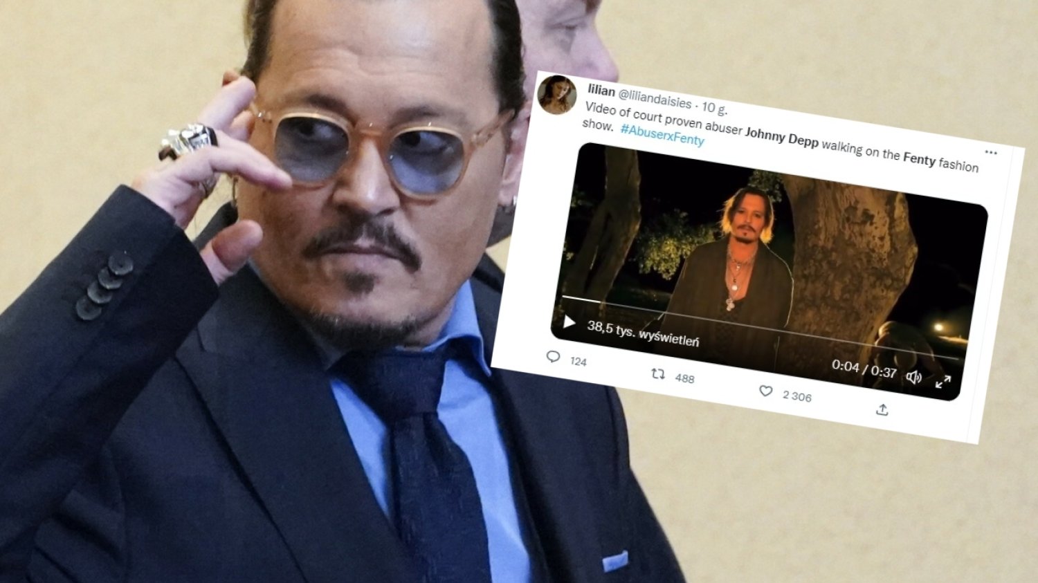 Johnny Depp pojawił się na pokazie marki Savage x Fenty. Johnny Depp pojawił się na pokazie marki Savage x Fenty.