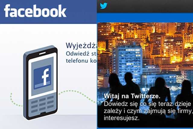 Strony startowe Facebooka i Twittera, najbardziej opiniotwórczych serwisów społecznościowych