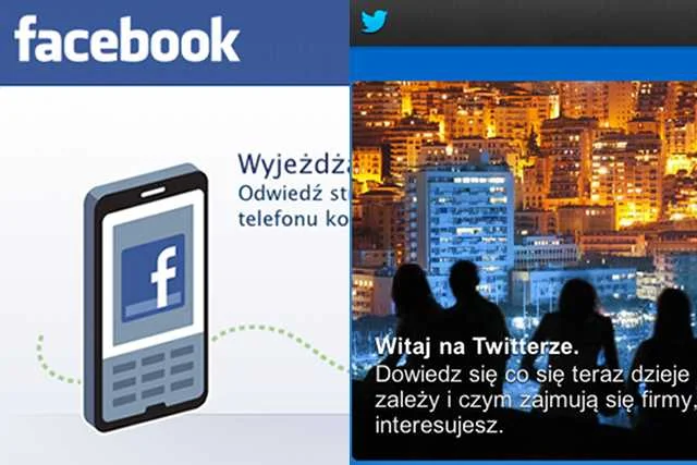 Strony startowe Facebooka i Twittera, najbardziej opiniotwórczych serwisów społecznościowych