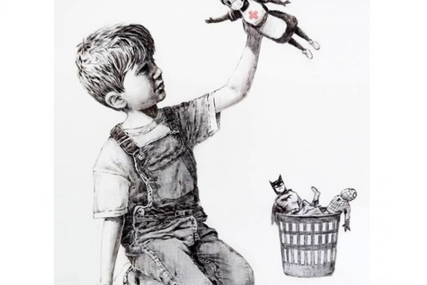 Banksy tworzy nowe dzieło. "Game changer" w hołdzie walczącym z covid-19 Banksy. Nowy obraz "Game changer" w podzięce dla lekarzy, służby zdrowia, pielęgniarek i medyków walczących z covid-19.