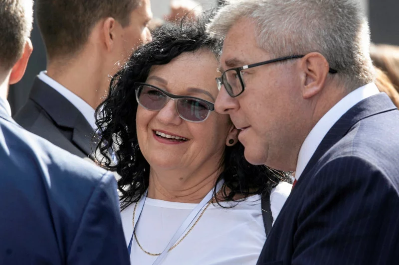 Anna Morawiecka na konwencji PiS we Wrocławiu obok europosła Ryszarda Czarneckiego.