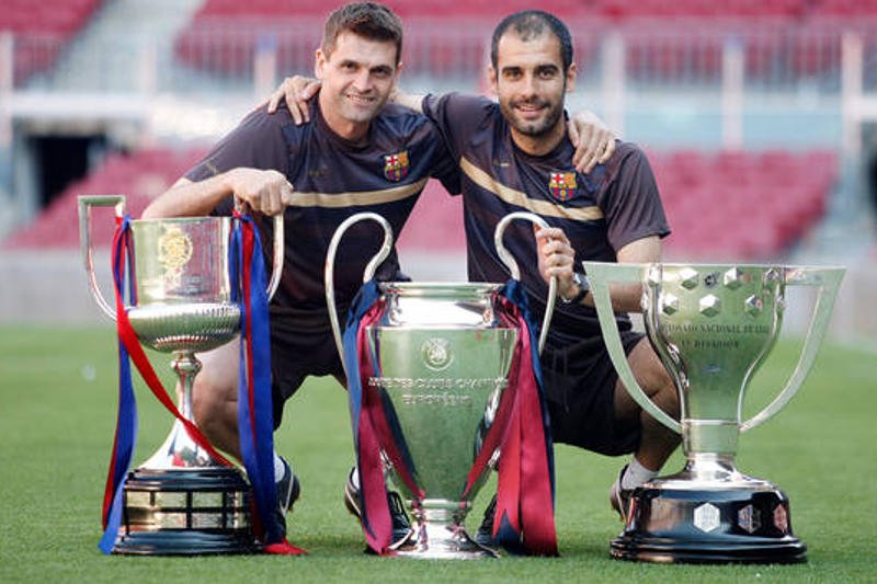 Tito Vilanova (z lewej) i Pep Guardiola w czasie wspólnej pracy w FC Barcelona.