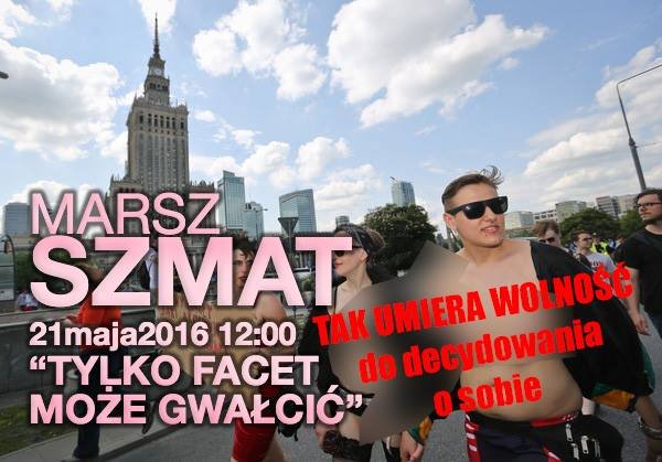 Rewolucyjny akt oporu wobec feministycznej dyktatury - mężczyzna pokazuje się publicznie bez koszulki.