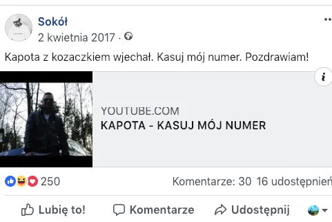 Ten wpis wprawił w zdumienie mnóstwo fanów Sokoła