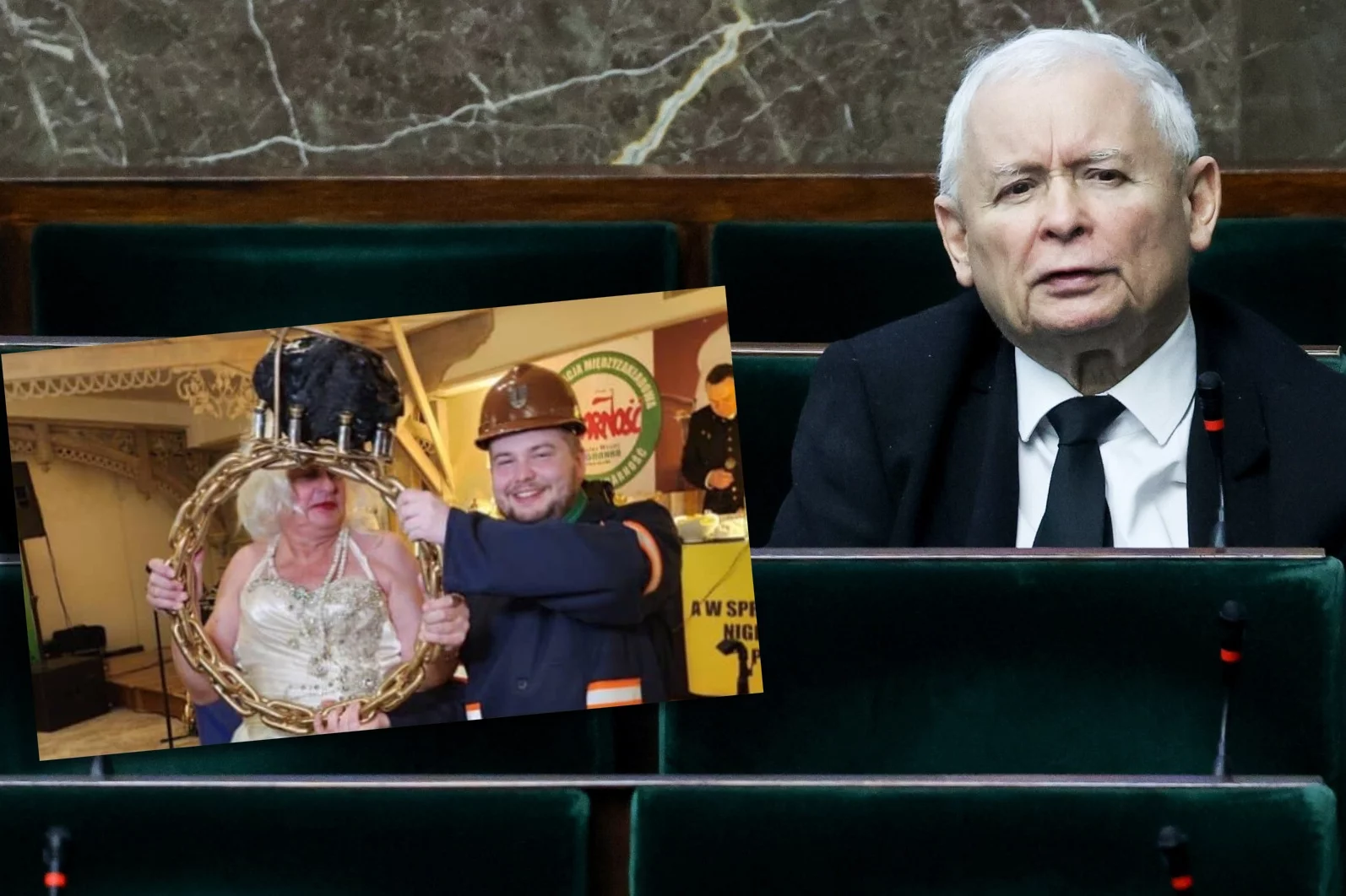 Michał Moskal wziął fikcyjny "ślub" podczas imprezy górników