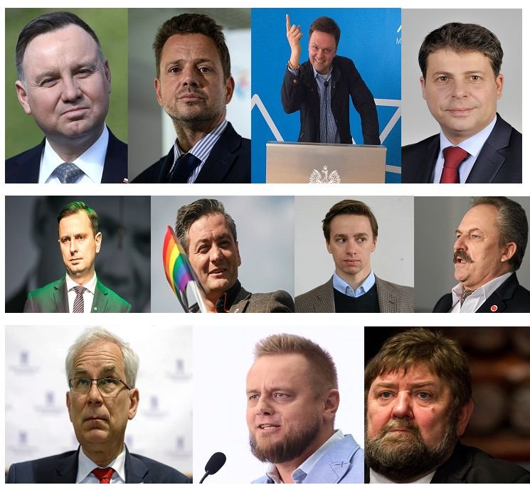 11 kandydatów na prezydenta RP, którzy biorą udział w wyborach 2020.