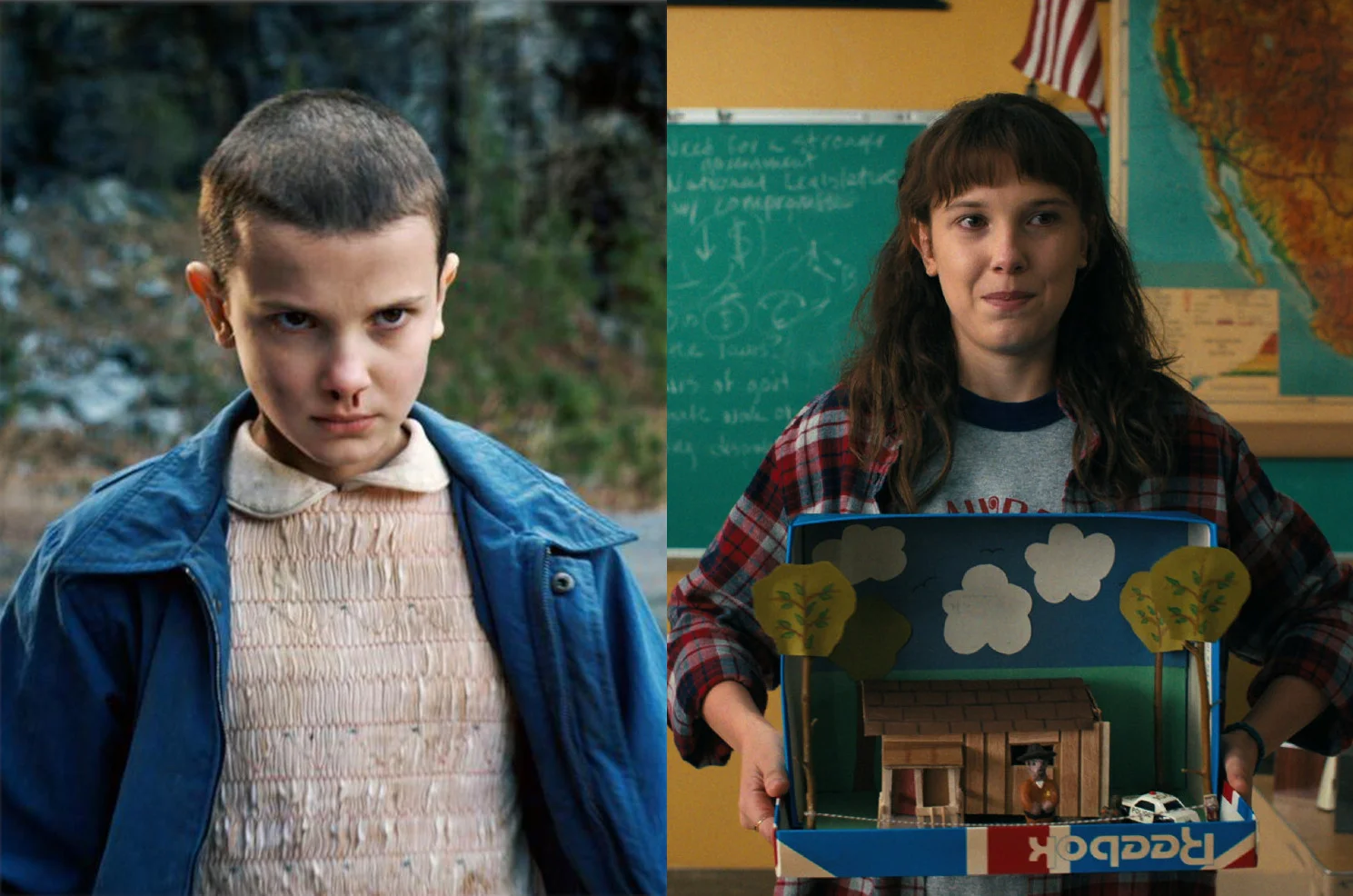 Millie Bobby Brown jako Eleven w 1. i 4. sezonie "Stranger Things"
