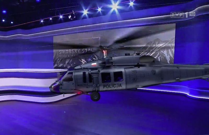 Black Hawk "wleciał" do studia TVP.