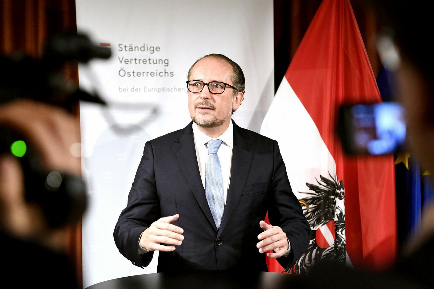 Były kanclerz, a dziś szef MSZ Austrii Alexander Schallenberg.