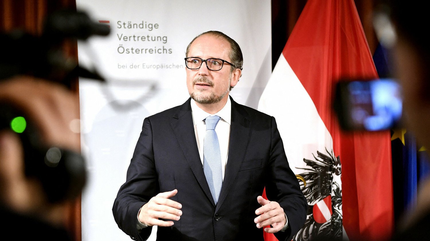 Były kanclerz, a dziś szef MSZ Austrii Alexander Schallenberg.