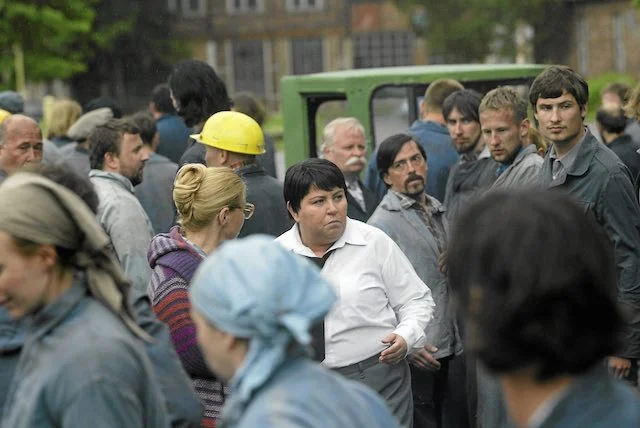 Dorota Wellman jako Henryka Krzywonos w filmie o Lechu Wałęsie.