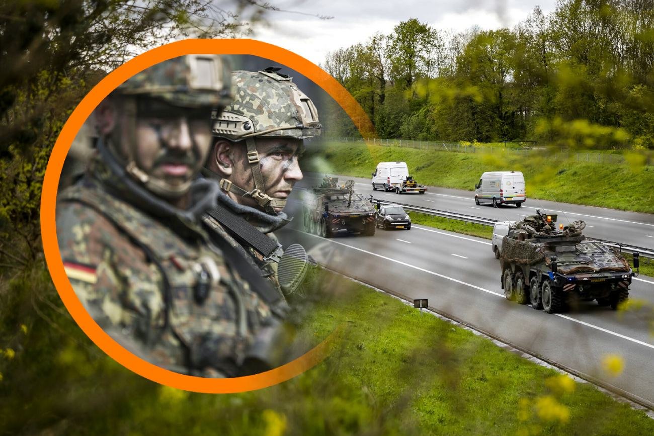 Bundeswehra i inne wojska na drogach Niemiec.