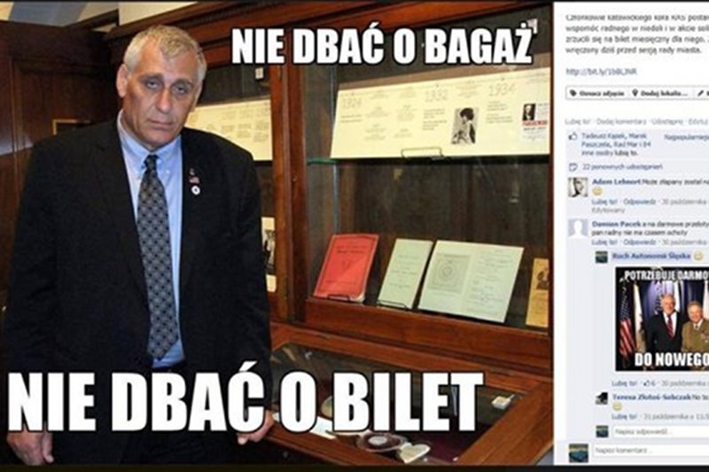 Radny z Katowic chce usunięcia z internetu prześmiewczego mema