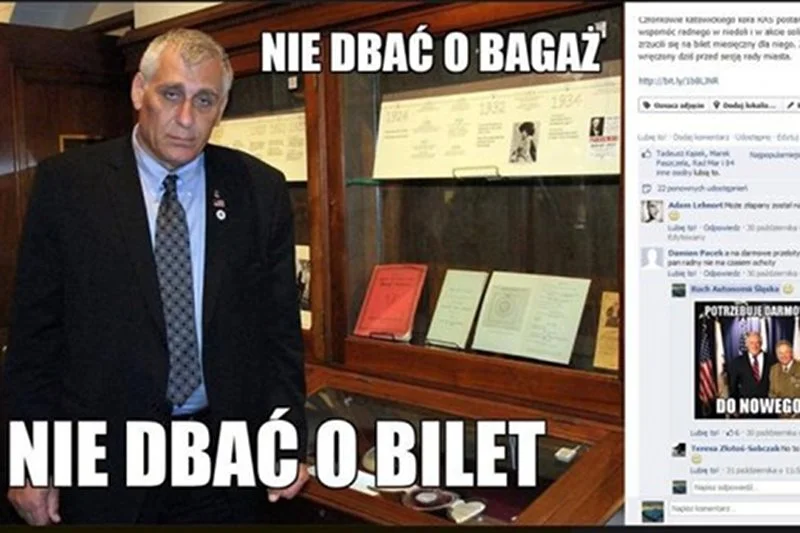 Radny z Katowic chce usunięcia z internetu prześmiewczego mema