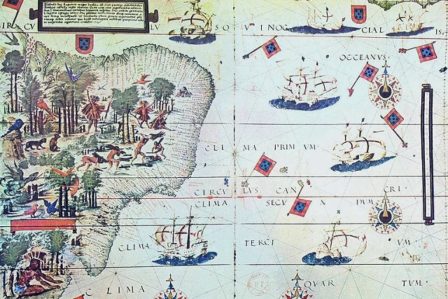 Portugalskie statki u wybrzeży Brazylii