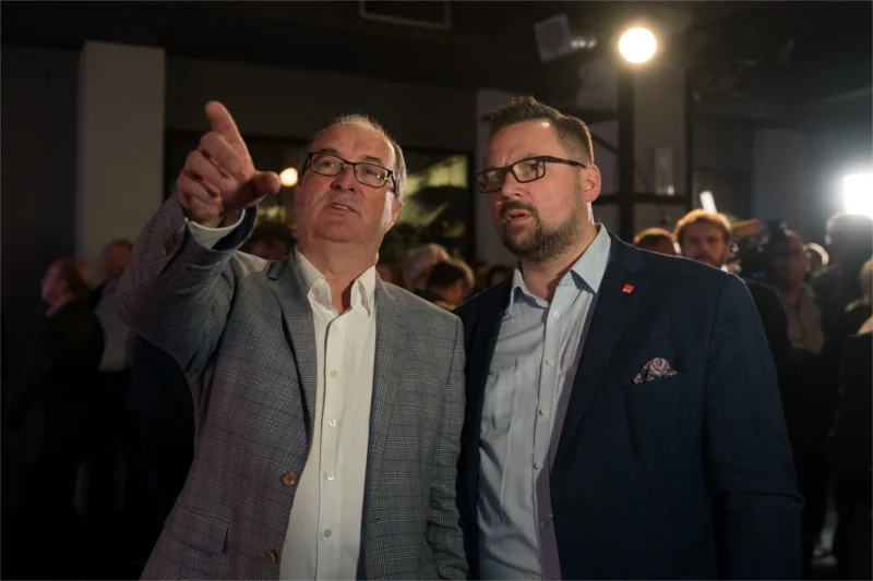 Szef SLD Włodzimierz Czarzasty i sekretarz generalny jego partii Marcin Kulasek.