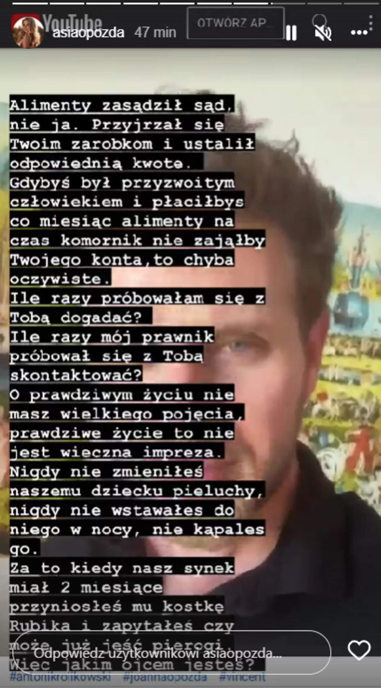 Opozda odpowiada na oskarżenia Królikowskiego. "Prawdziwe życie to nie jest wieczna impreza"