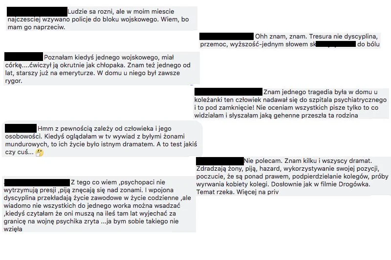 Takie komentarze pojawiły się pod postem na jednej z grup na Facebooku. Jego autor zapytał jak wygląda życie w rodzinie z wojskowym i jacy są wojskowi w roli ojców czy braci?