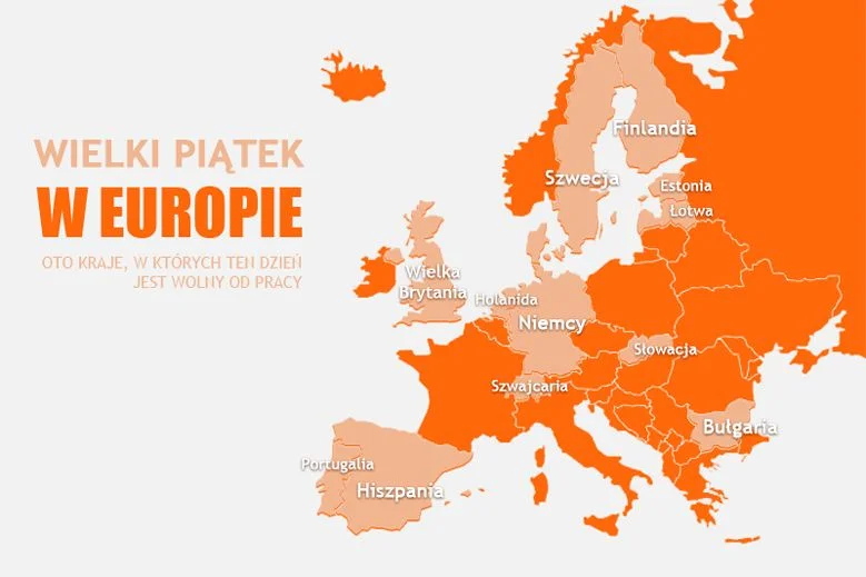 W wielu krajach Europy Wielki PIątek jest dniem wolnym od pracy.