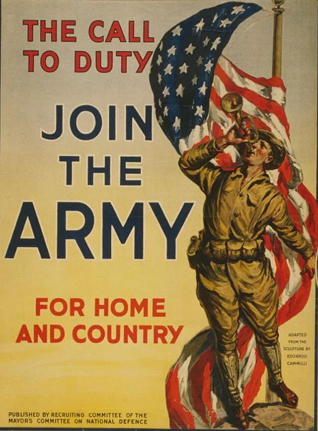 Rok 1917 (najprawdopodobniej). Plakat rekrutacyjny amerykańskiej armii