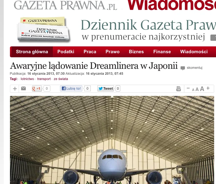 Dreamlinery sprawiają problemy na całym świecie