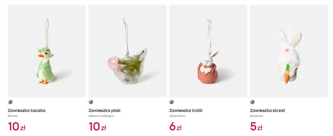 Screen produktów z wielkanocnej oferty Pepco