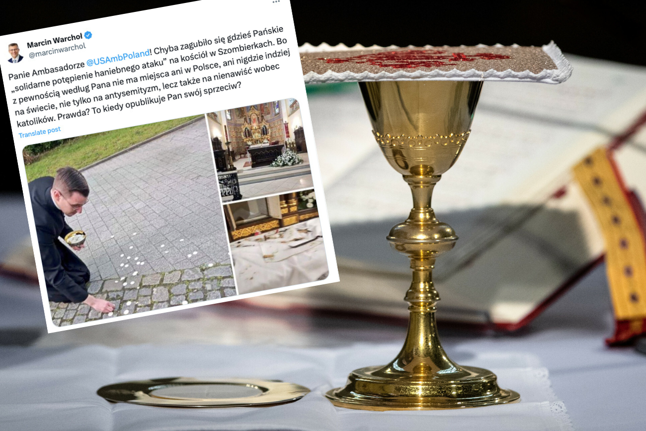 Profanacja kościoła w Szombierkach. Marcin Warchoł wzywa ambasadora USA