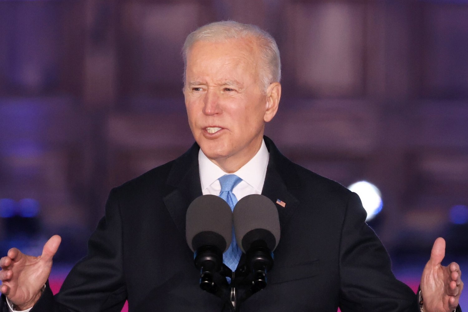 Prezydent USA w Warszawie w 2022 roku.