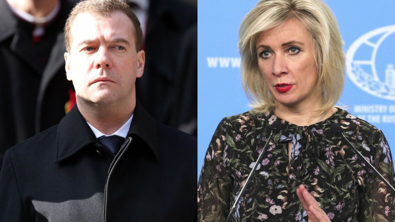 Dmitrij Miedwiediew oraz Maria Zacharowa.