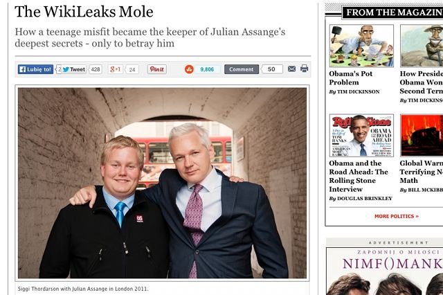 Sigurdur "Siggi" Thordarson i Julian Assange w 2011 roku
