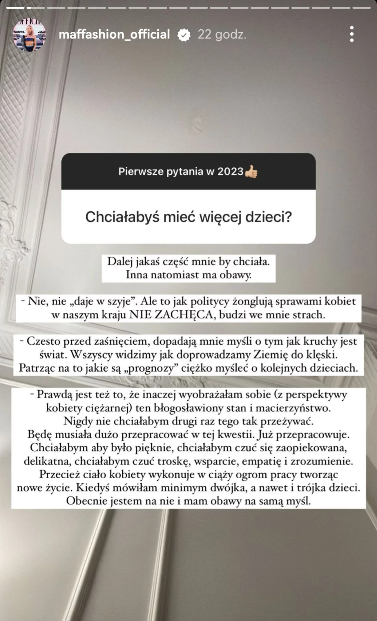 Maffashion odpowiedziała na pytanie o drugie dziecko. Gorzkie podsumowanie
