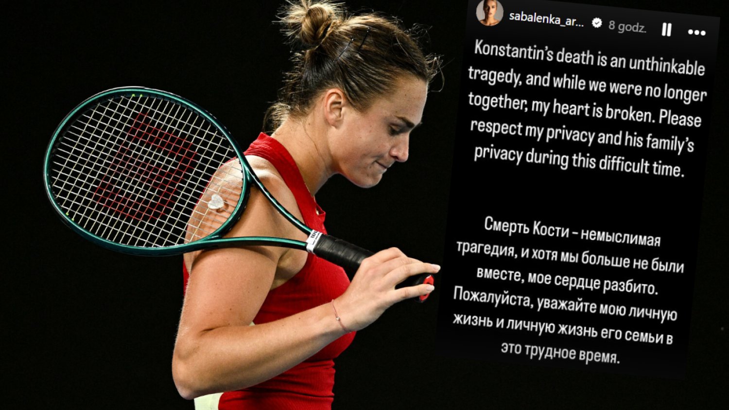 Sabalenka przerwała milczenie po śmierci Kołcowa. Wydała wymowne oświadczenie.