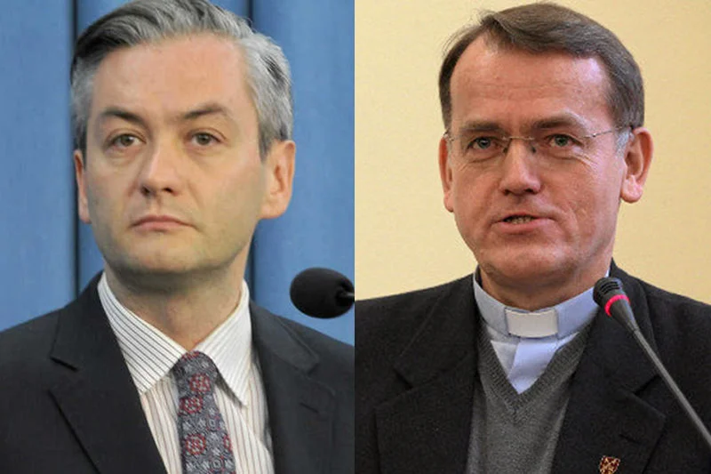 Prezydent Słupska Robert Biedroń i ks. Dariusz Oko starli się na poglądy w programie Moniki Olejnik "Kropka nad i".