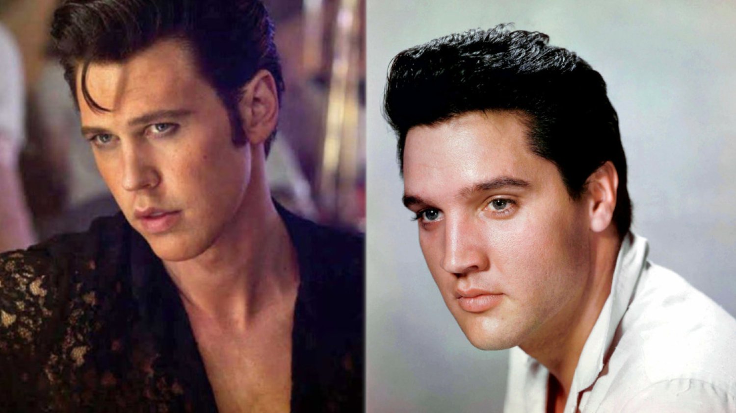 Austin Butler jako Elvis Presley w filmie "Elvis" (2022) i Elvis Presley