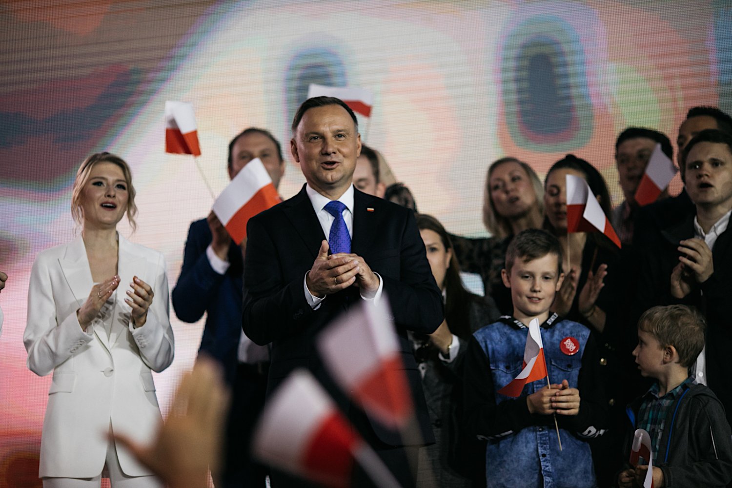 Andrzej Duda swój wieczór wyborczy zorganizował w Pułtusku.