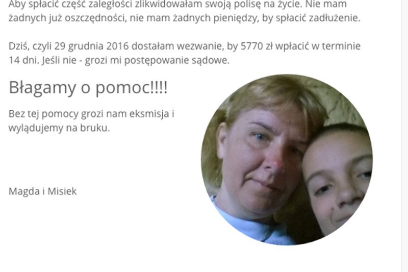 Magdalena Brzeska razem z chorym synem może stracić dach nad głową. Wpadła w spiralę zadłużenia