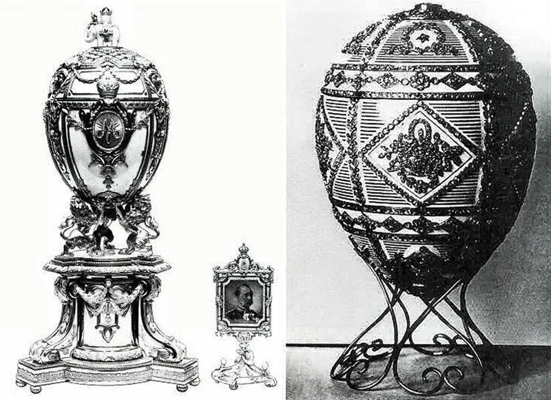4. Duńskie jajko królewskie z 1903 r. & Jajko upamiętniające Aleksandra III z 1909 r.