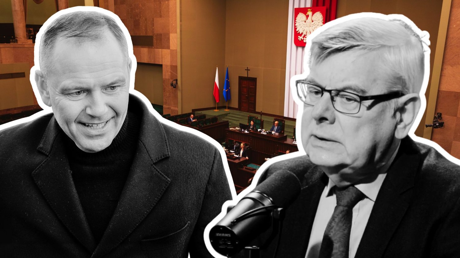Prezydent Karol Nawrocki i prof. Tomasz Nałęcz na tle Sejmu Karol Nawrocki i prof. Tomasz Nałęcz na tle Sejmu