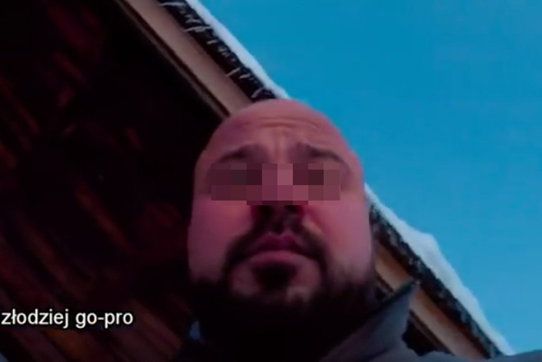 Złodziej kamerki nagrał swoją twarz.