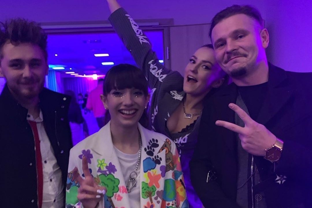 Osoby stojące za sukcesem "Superhero" na Eurowizji. Od lewej: Minu, Viki Gabor, Ladberry, Patryk Kumór