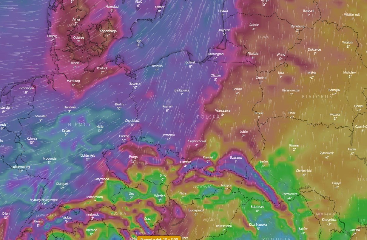 IMGW wydał ostrzeżenia przed silnymi wiatrami dla wielu regionów Polski.
