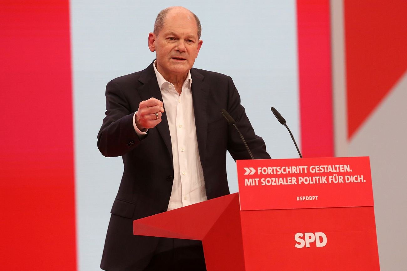 Kanclerz Niemiec Olaf Scholz z socjaldemokratycznej partii SPD.