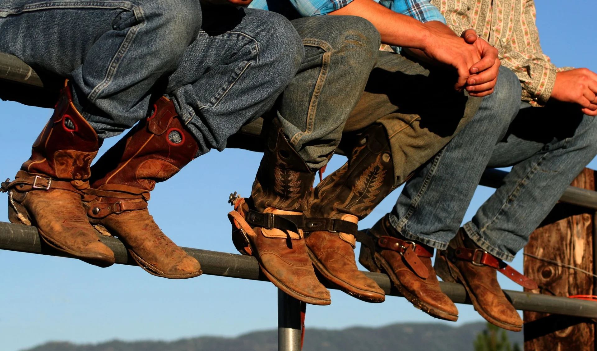 Dobrze noszone buty zdobią wranglers na rodeo w małych hrabstwa. Słowo wrangler w Stanach Zjednoczonych oznacza kowboja, człowieka zajmującego się końmi.