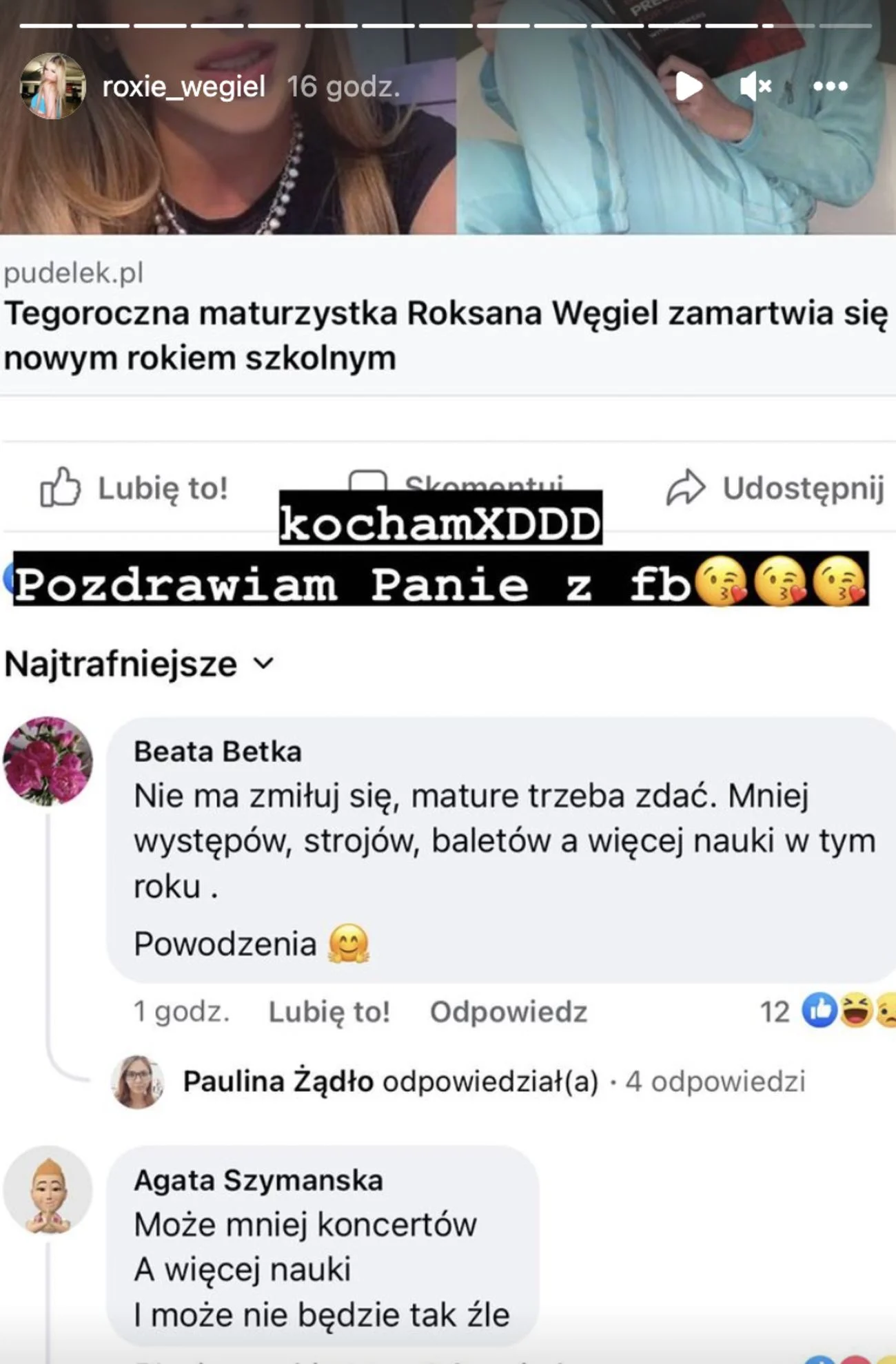 Roksana Węgiel o ciężkim życiu maturzystki. Gwiazda odpowiada na rady fanów