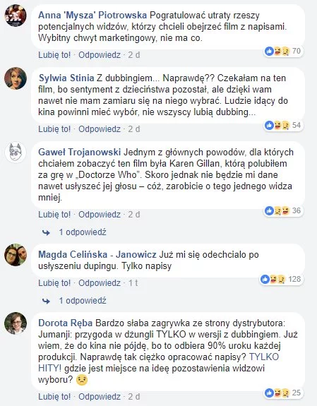 Komentarze z grudnia pod trailerem "Jumanji: Przygoda w dżungli"