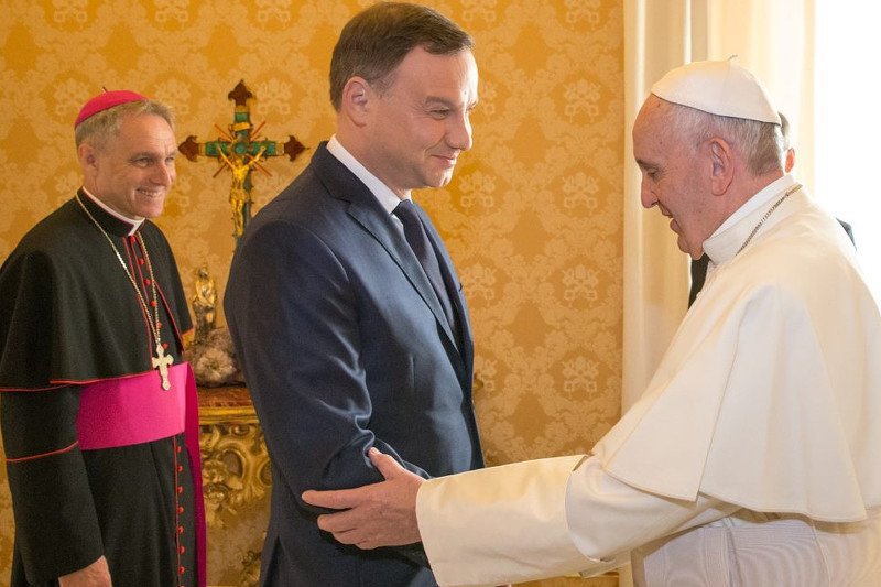 Andrzej Duda  na pierwszej audiencji u papieża