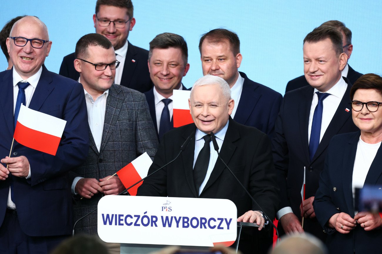 wieczór wyborczy w sztabie PiS