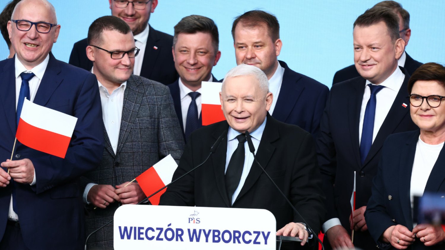 wieczór wyborczy w sztabie PiS