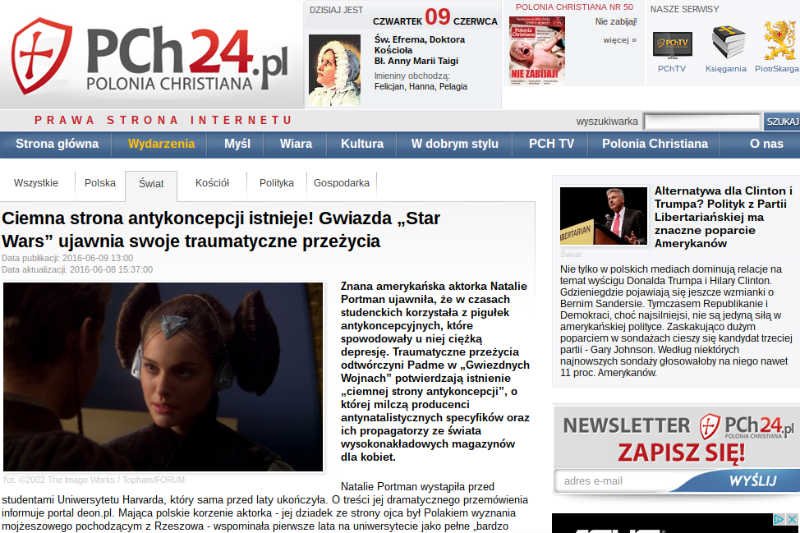 Katolicki portal pisze o "ciemnej stronie antykoncepcji".