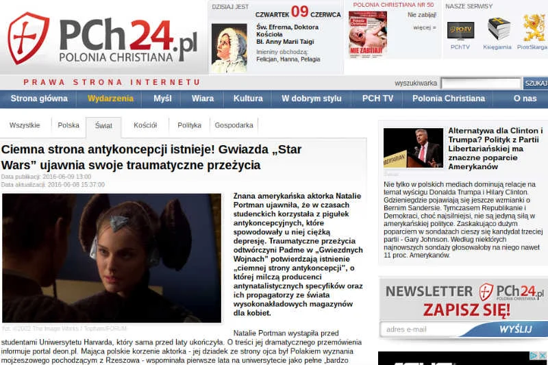 Katolicki portal pisze o "ciemnej stronie antykoncepcji".